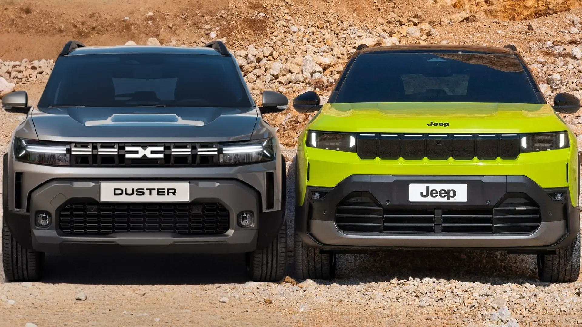 Jeep Compass et Dacia Duster côte à côte, comparaison des deux SUV compacts 2026