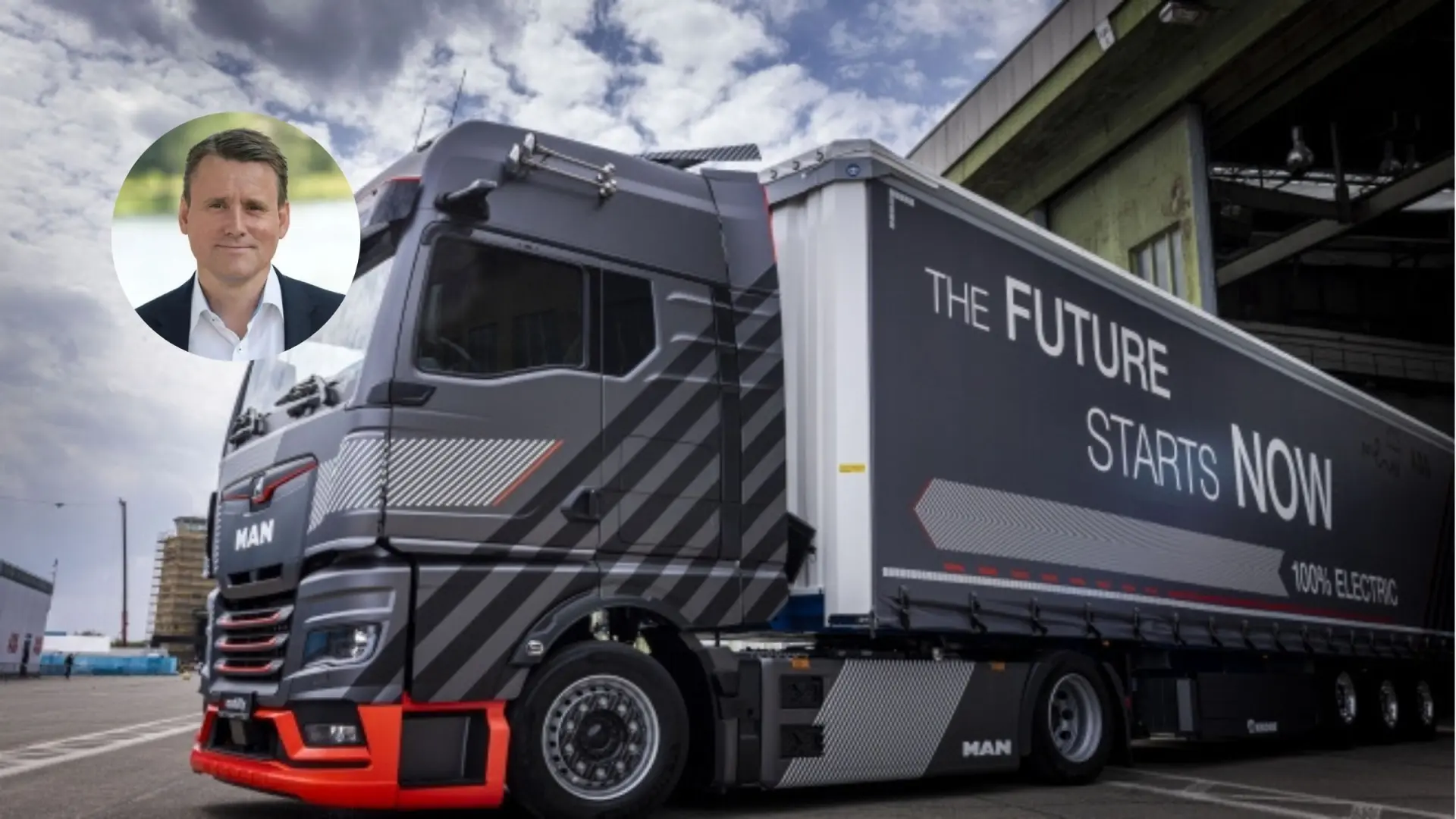 Alexander Vlaskamp, PDG de MAN Truck & Bus, présentant la stratégie d'électrification des camions