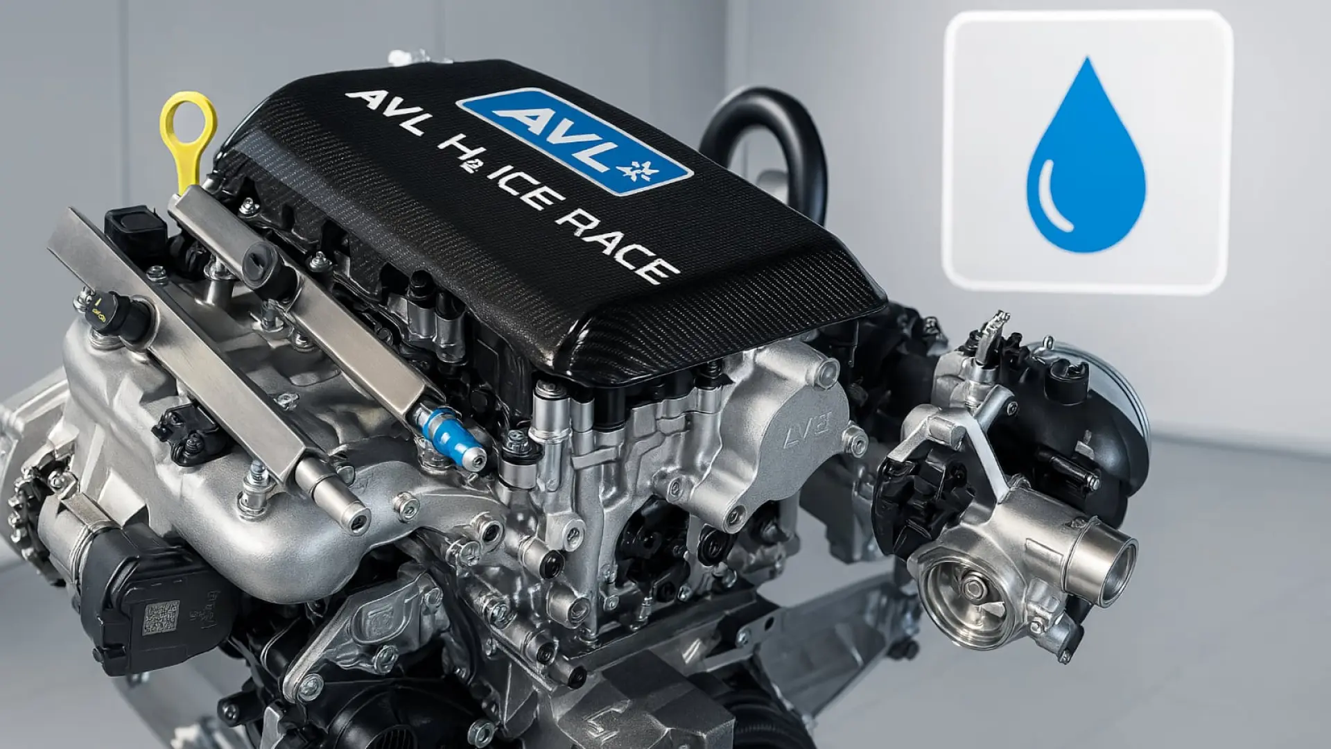 Moteur à hydrogène AVL de 410 chevaux avec système d'injection d'eau innovant sur banc d'essai
