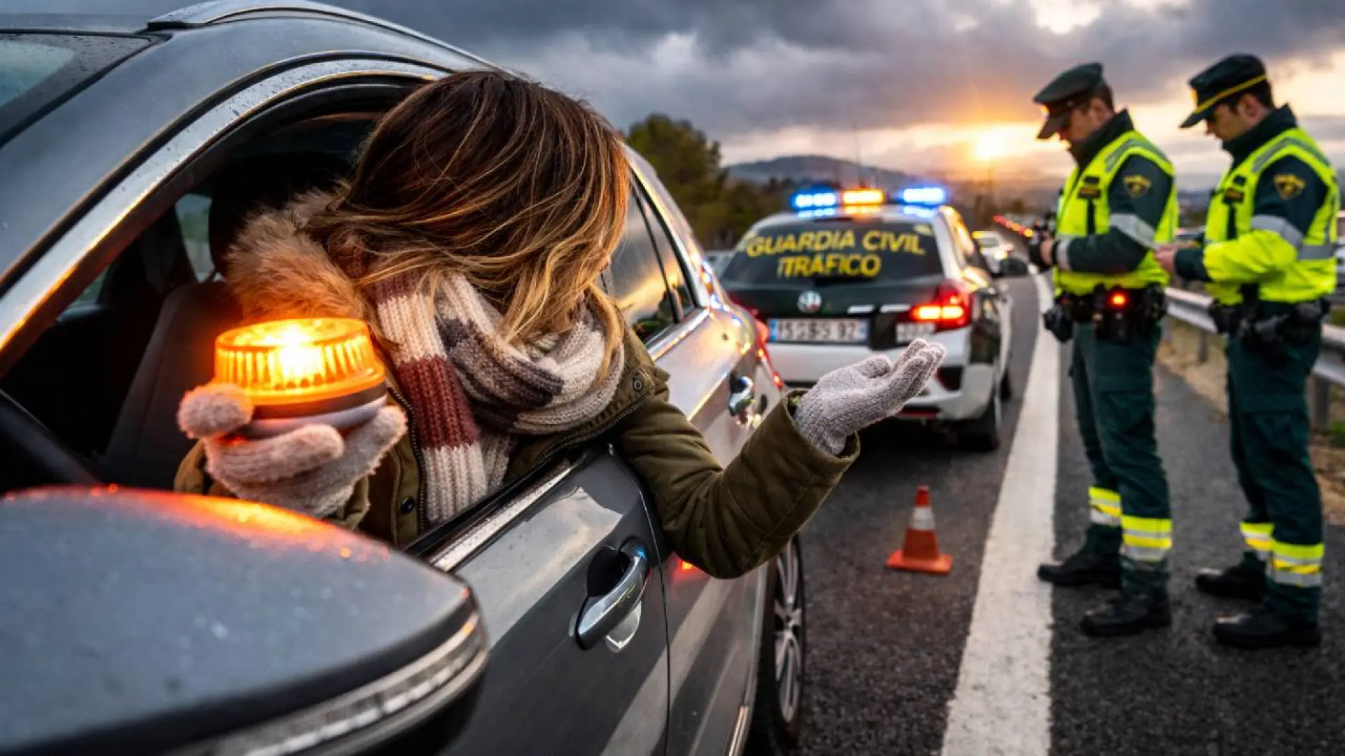 Conducteur au volant portant un épais manteau d'hiver, infraction routière passible de 200 euros d'amende