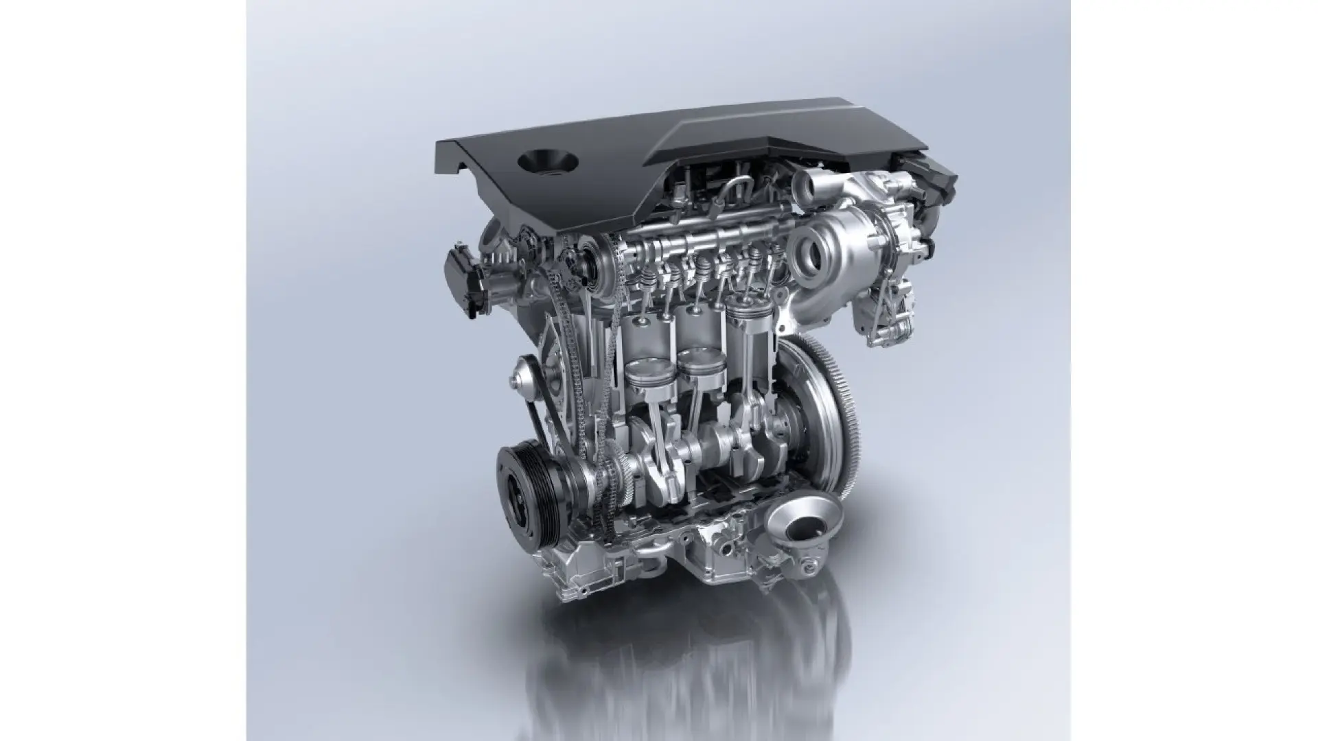 Moteur thermique Peugeot Turbo 100 trois cylindres essence avec turbocompresseur à géométrie variable