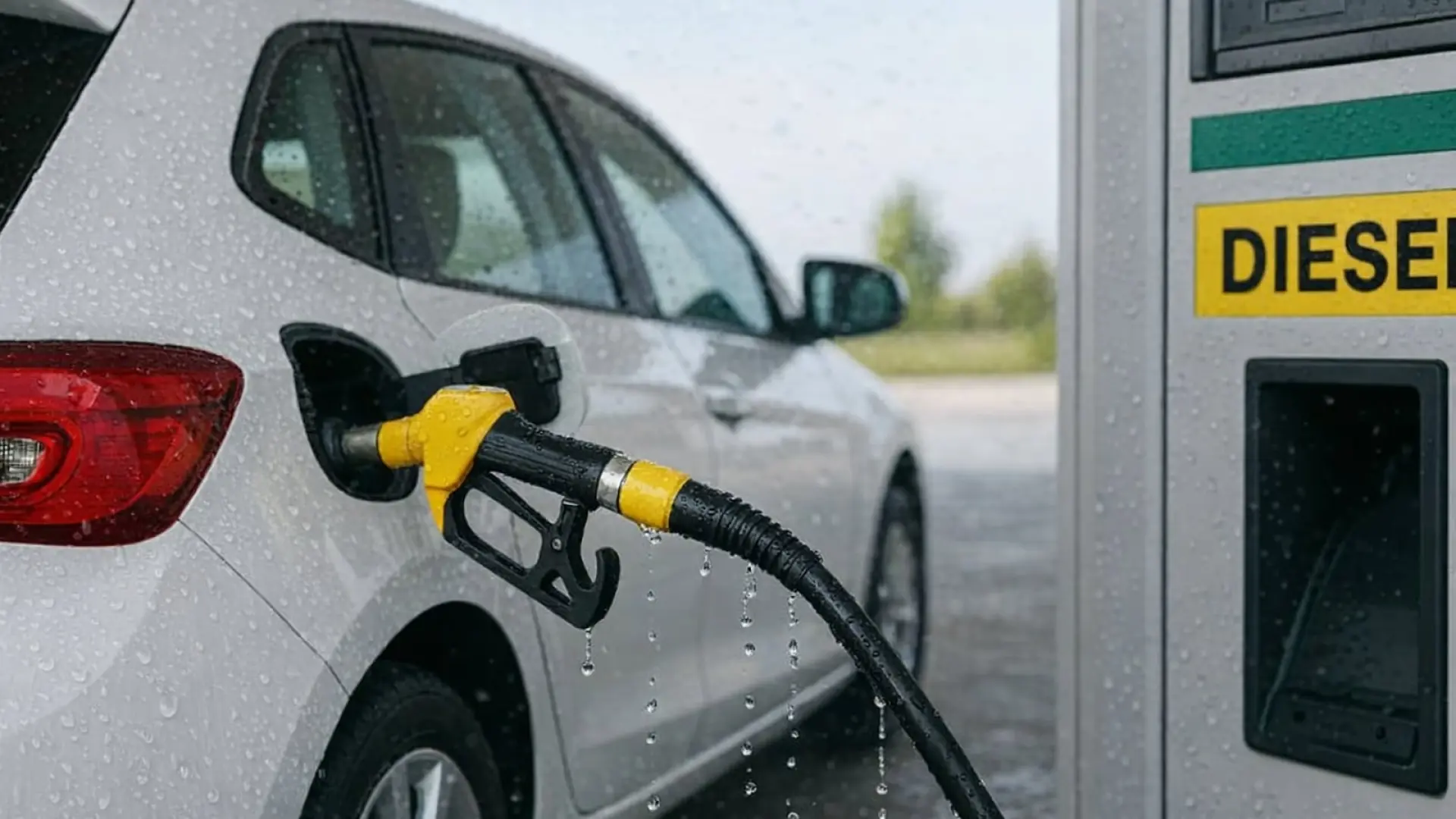 Gouttelettes d'eau mélangées au diesel formant une émulsion pour réduire les émissions polluantes des moteurs