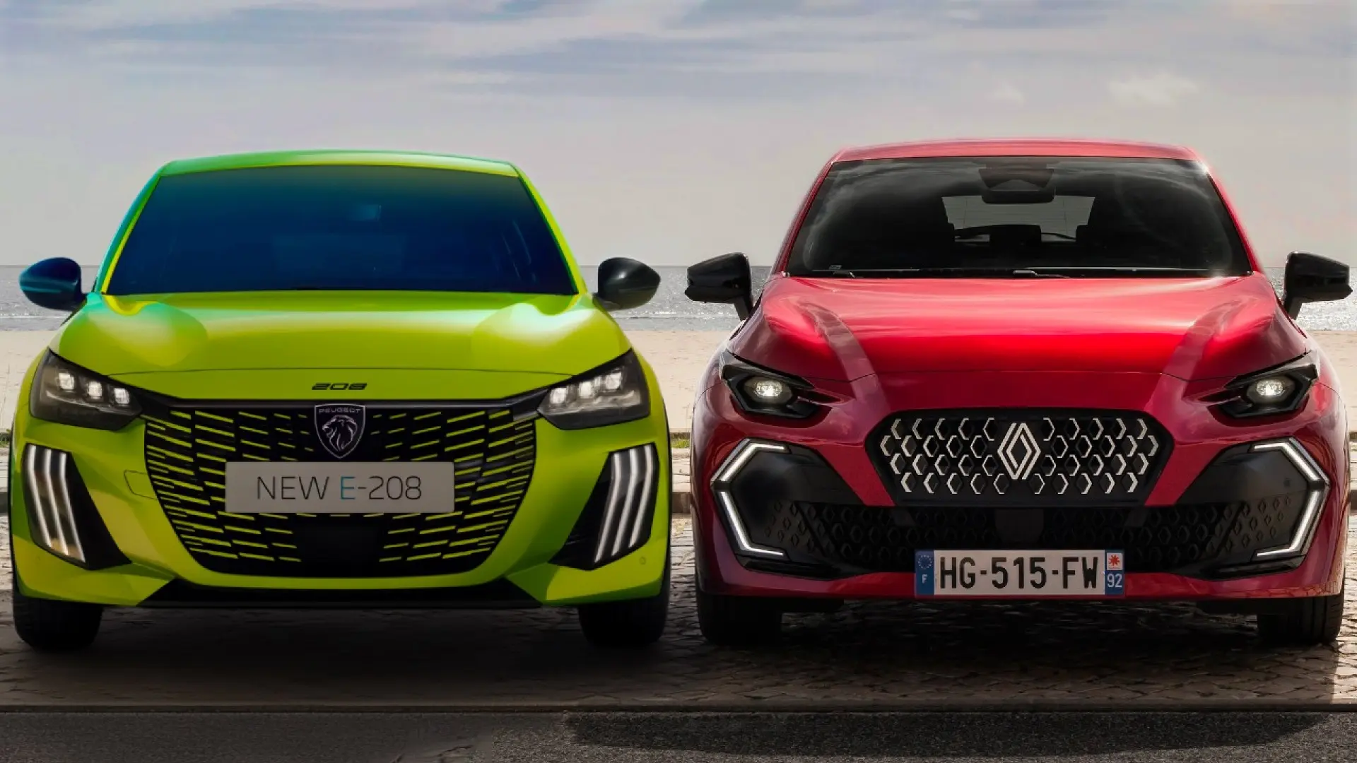 Renault Clio 2026 et Peugeot 208 face à face, comparaison des deux citadines françaises