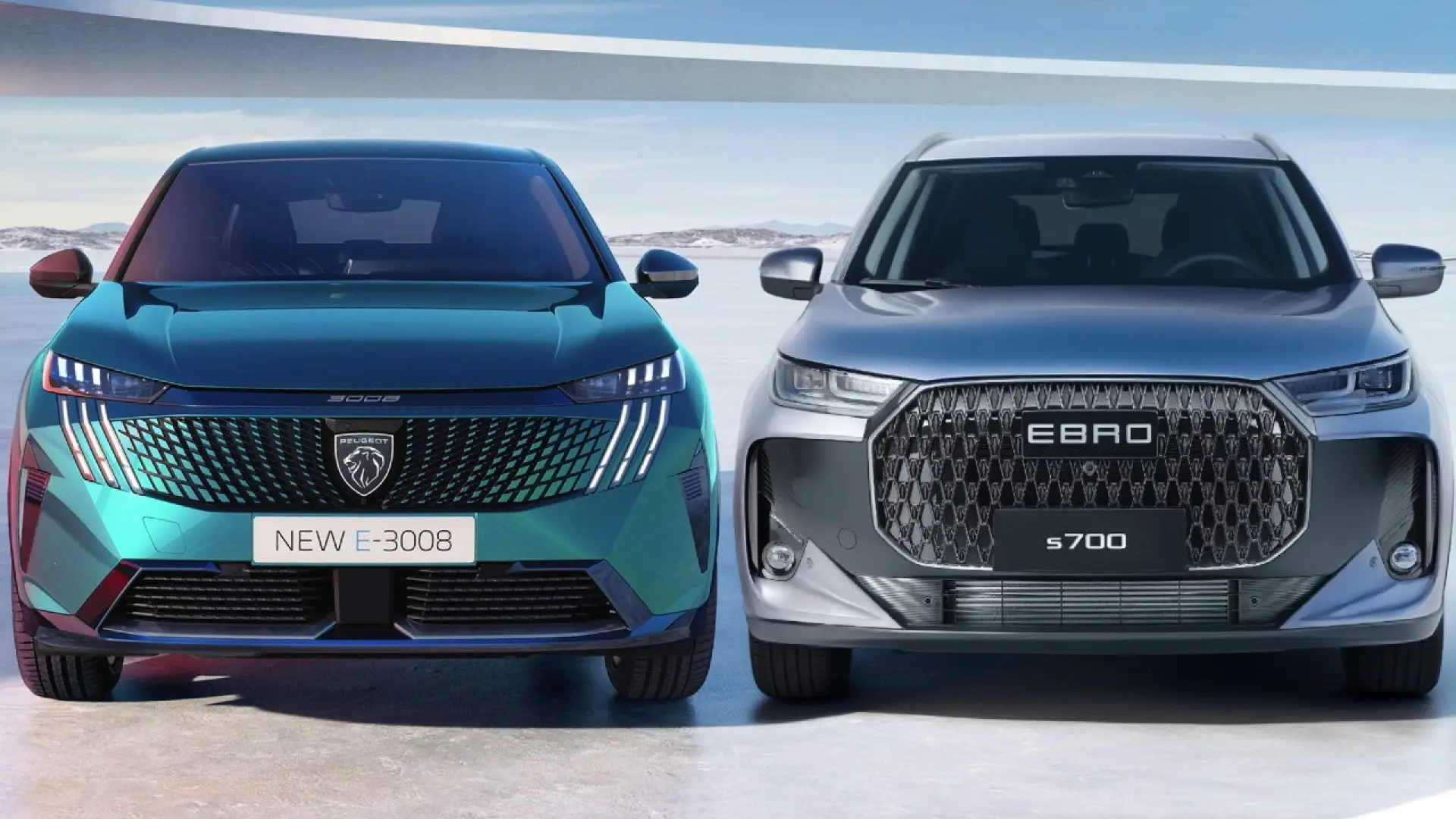 Ebro S700 et Peugeot 3008 côte à côte, comparaison des deux SUV hybrides concurrents