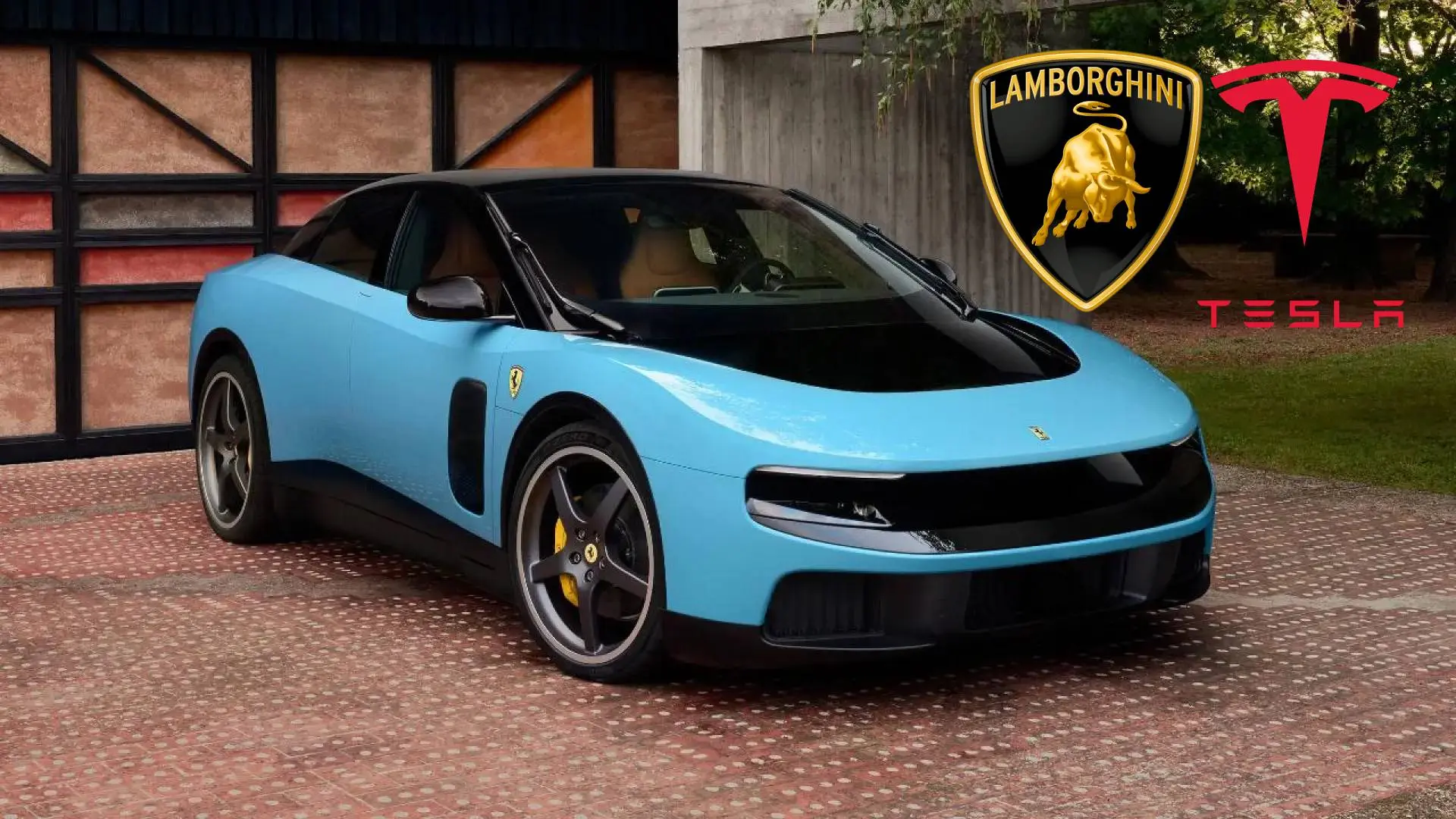 Ferrari Luce électrique rouge critiquée par Lamborghini et Tesla sur les réseaux sociaux